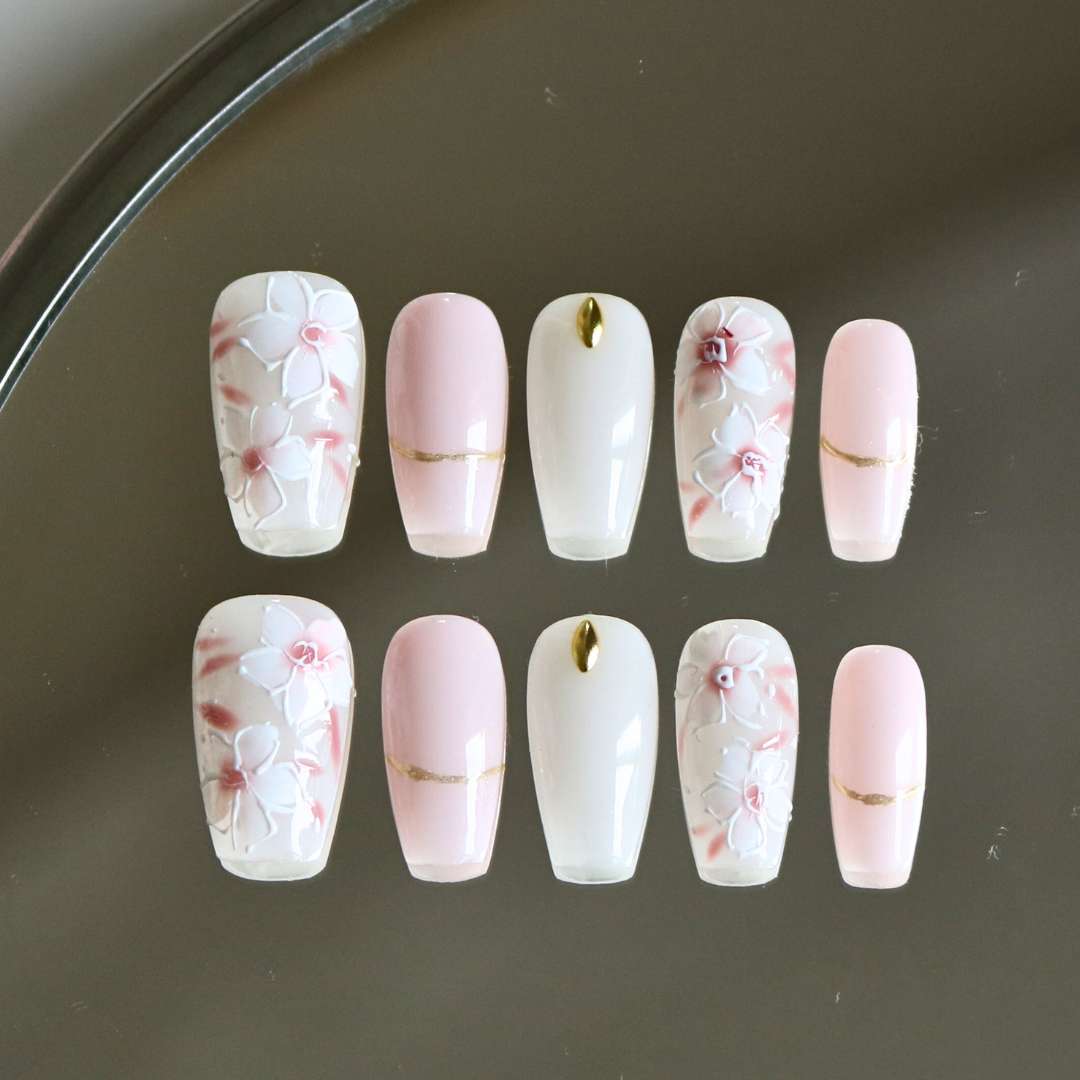 Handmade Press-on Nails - Sakura