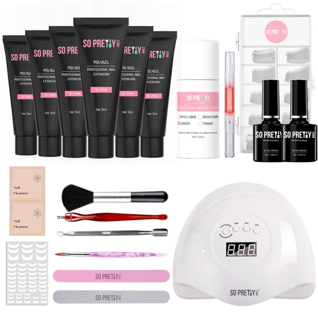 20-Piece Polygel Nail Kit | 60 Colours | So Pretty Nails