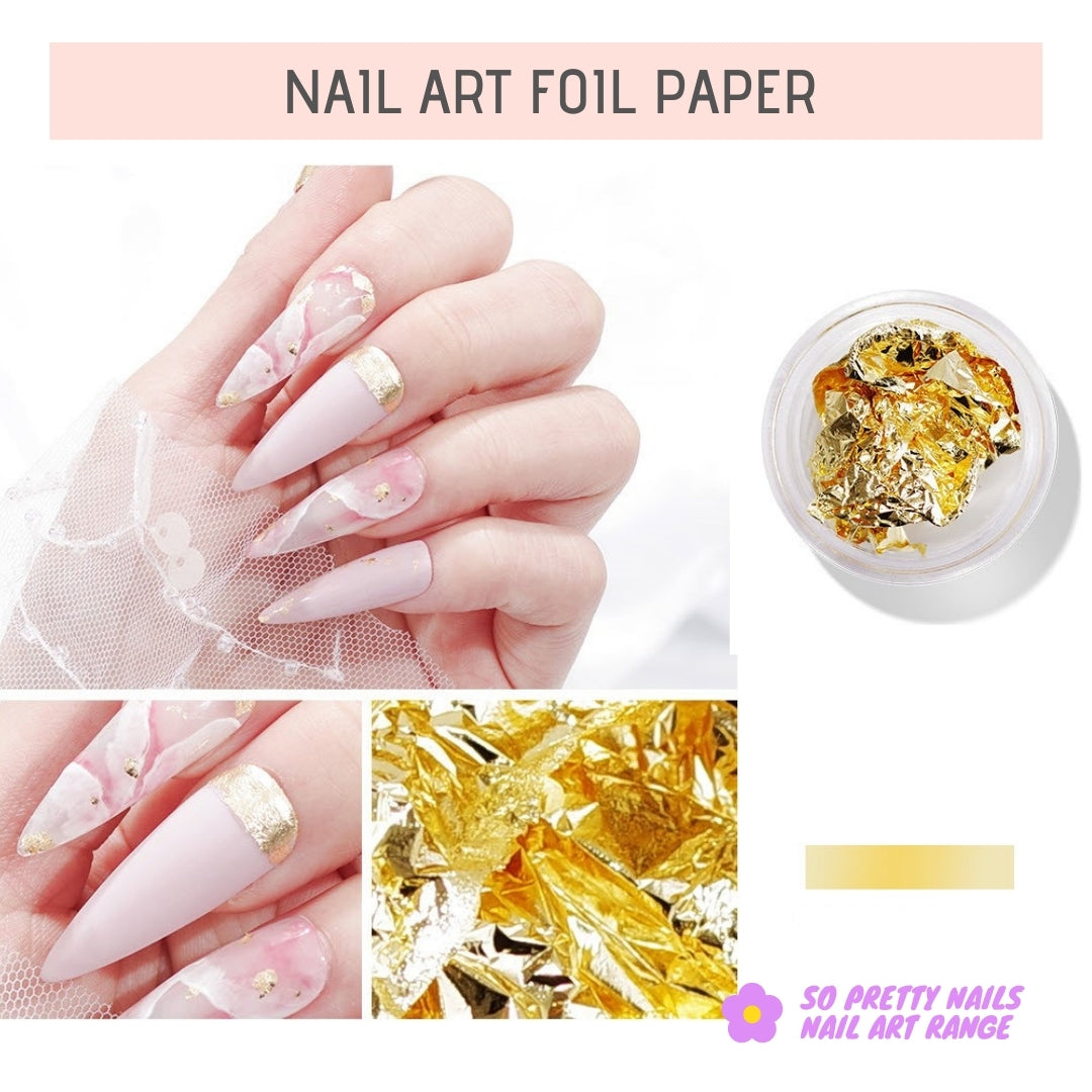 IBDI Gold foil leaf nail decals / sliders #Air Foil 9 – NashlyNails